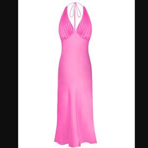 NWT Onarin Ms. Pleat Silk Dress in Dragonfruit Pink XS $289